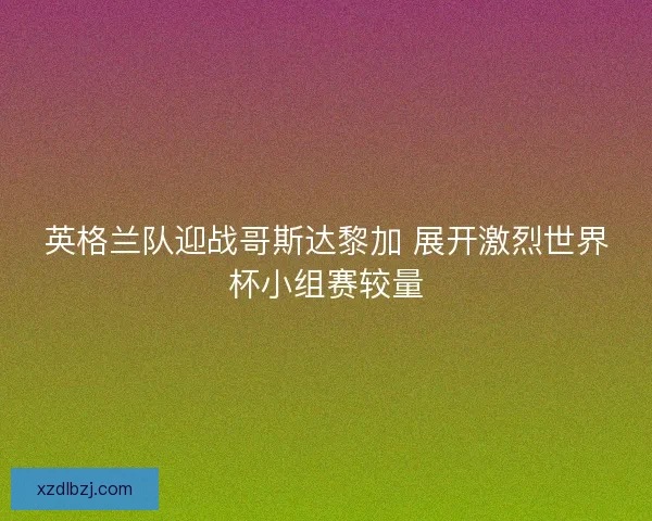 英格兰队迎战哥斯达黎加 展开激烈世界杯小组赛较量